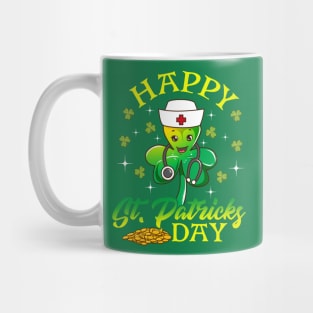 Nurse Shamrock Happy St Patricks Day EMT Mug